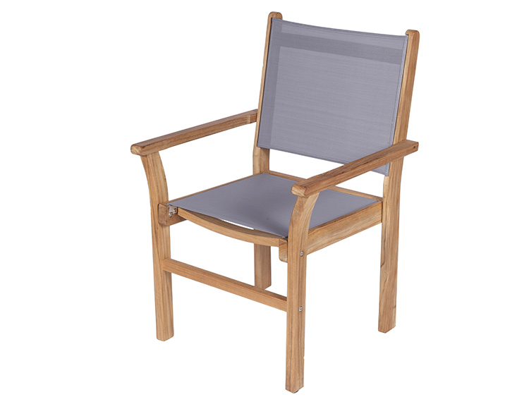 Captiva Sling Stacking Chair in Gray