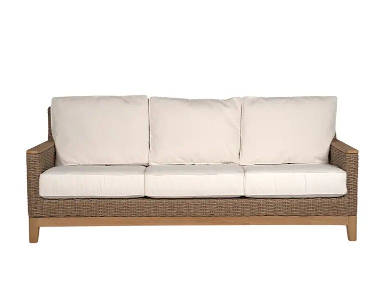 Boca Sofa - Honey Wicker / White Cushion