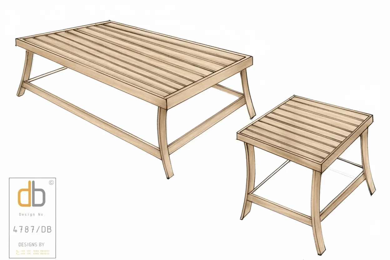 Lisbon coffee table and side table &mdash; working drawing