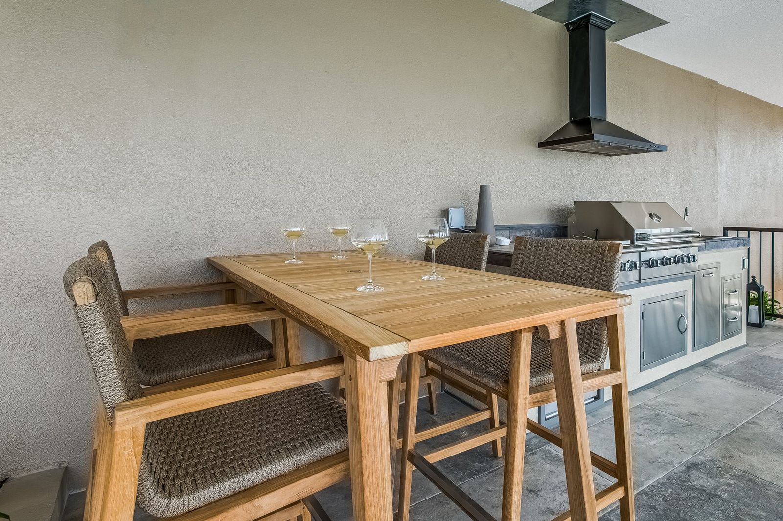 The Admiral Counter Height Table 32 x 65, at home