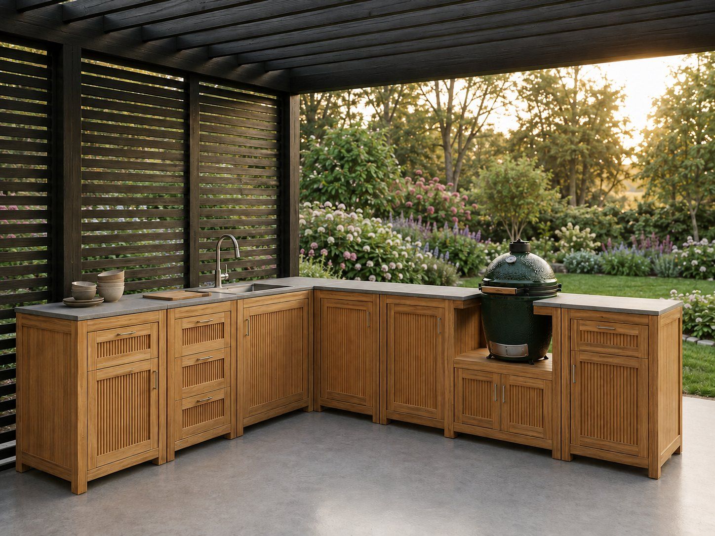 The Costa Double Door Large Green Egg Unit, at home