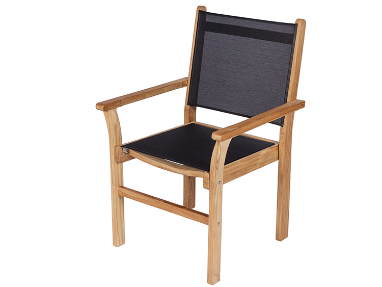 Captiva Sling Stacking Chair in Black